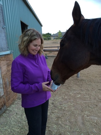 Equine therapist Anita with horse Bertucci
